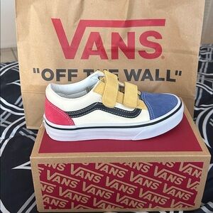 Vans Kids Sneakers in Blue, Yellow, and Red